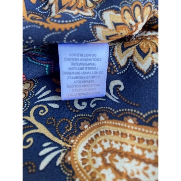 Plus Size 2X Paisley Print Blouse 3/4 Sleeve V-Neck Valerie Stevens Womens Flora - Picture 9 of 9